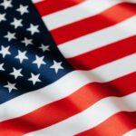 waving flag of united states of america