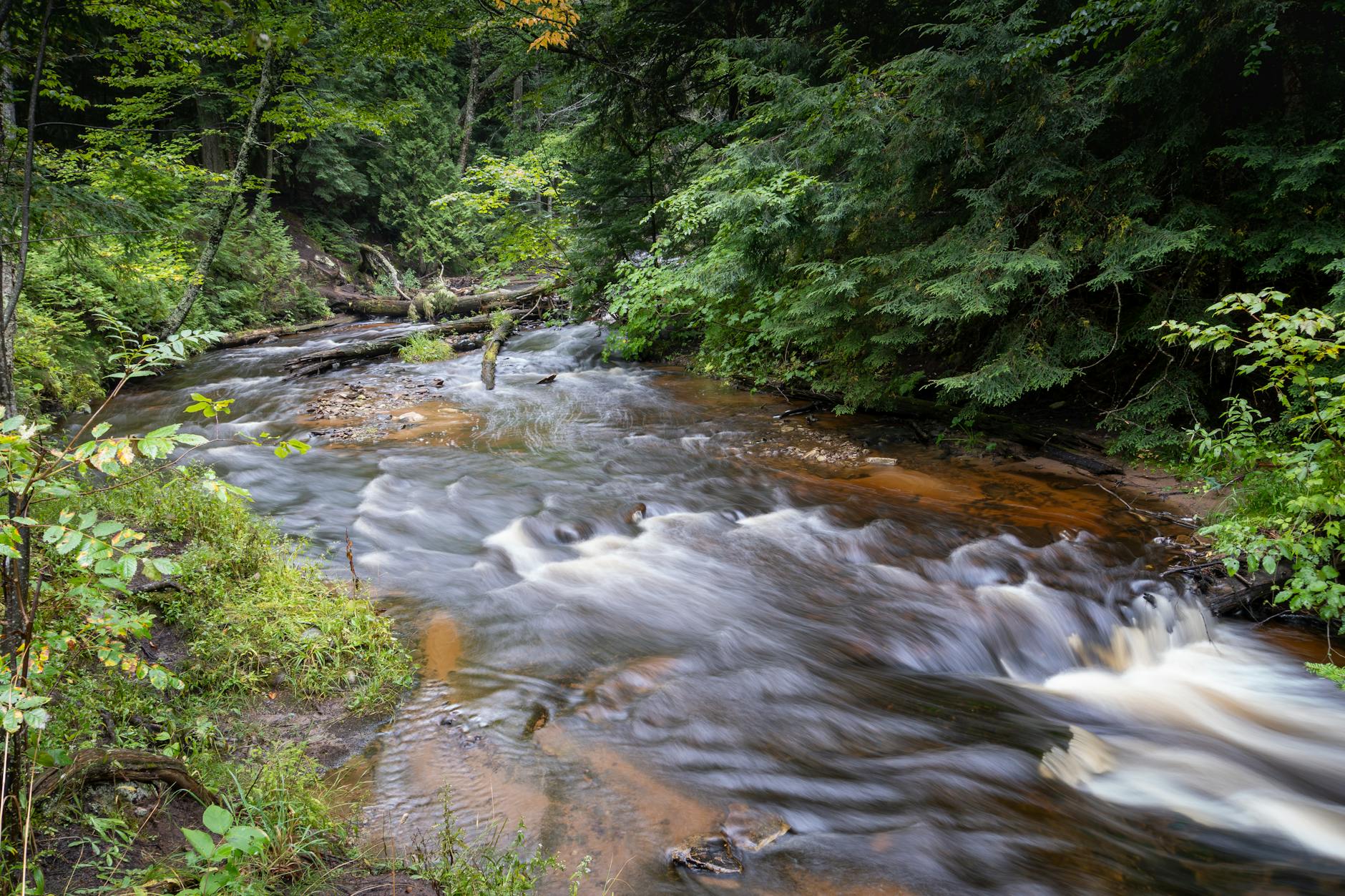 tranquil hurricane river in upper peninsula